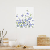 Poster aquarelle chicorée violette (Cuisine)