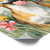 Poster Aquarelle Chihuahua dans la prairie Fleur sauvage  (Coin)