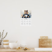 Poster Aquarelle Chipmunk Portant Tux 2025 Calendrier mur (Cuisine)