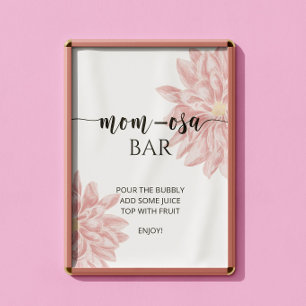 Poster Aquarelle Chrysanthemum Baby shower Maman-osa Bar