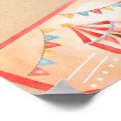 Poster Aquarelle Cirque Animaux Fête d'anniversaire (Coin)