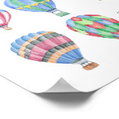 Poster Aquarelle Citation de Ballon à Air Chaud Art 4- 8" (Coin)