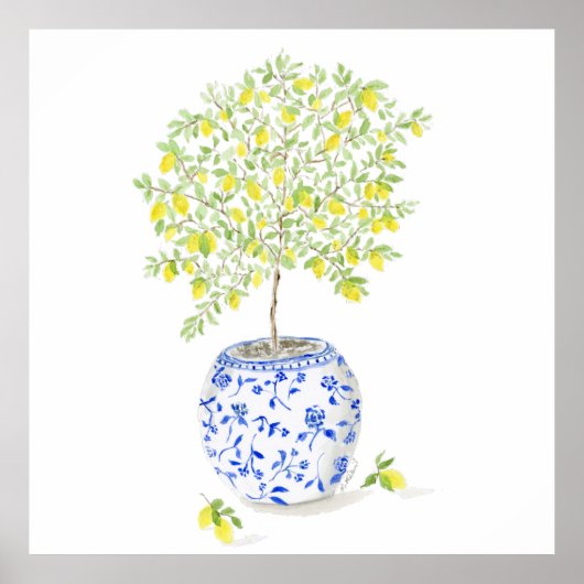 Poster Aquarelle citron (Devant)