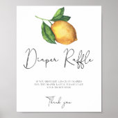 Poster Aquarelle citron baby shower Rupture de couche (Devant)