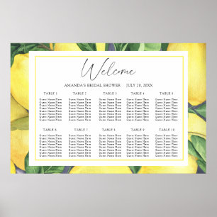 Poster Aquarelle Citron CITRUS mariage