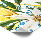 Poster Aquarelle Citron Fête des mariées méditerranéenne (Coin)