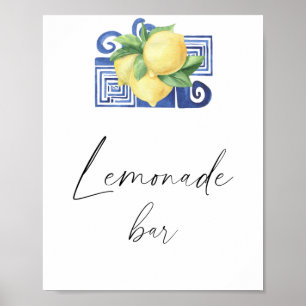 Poster Aquarelle citron moderne - bar à limonade