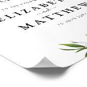 Poster Aquarelle citrons & verdure feuillage signe mariag (Coin)