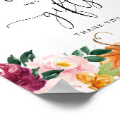 Poster Aquarelle citrouille carte florale et signe cadeau (Coin)