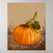 Poster Aquarelle Citrouille vintage (Devant)