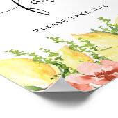 Poster Aquarelle Citrus Citron Baby shower Faveurs Signal (Coin)