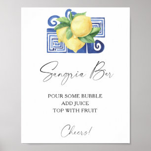 Poster Aquarelle citrus citron - barre de sangria
