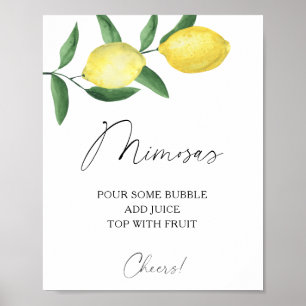 Poster Aquarelle citrus citron - mimosas