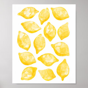 Poster Aquarelle Citrus Motif aux fruits