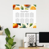 Poster Aquarelle Citrus Orange Feuille - Carte de siège (Bureau à domicile)