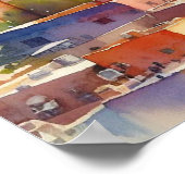 Poster Aquarelle Cityscape Maroc (Coin)