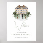 Poster Aquarelle classique Anglais Manor House Mariage (Devant)
