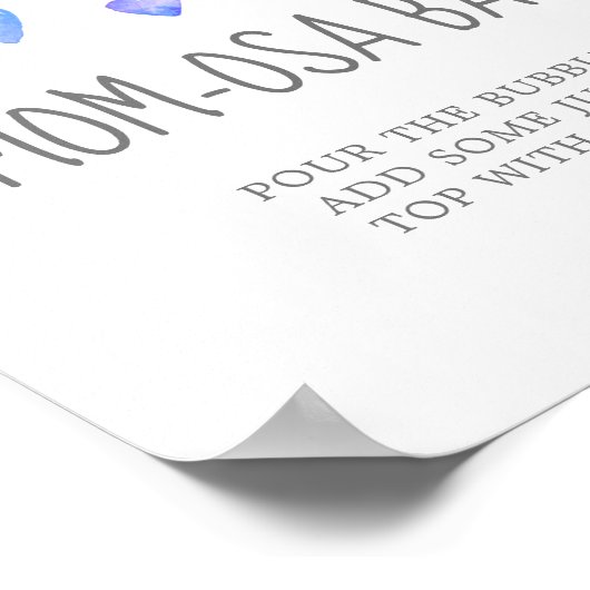 Poster Aquarelle Coeurs Baby shower Garçon Maman-osa Barr (Coin)