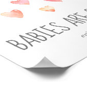 Poster Aquarelle Coeurs Bébés sont doux Profitez d'un tra (Coin)