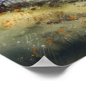 Poster Aquarelle colline chemin sinueux chemin bleu ciel (Coin)