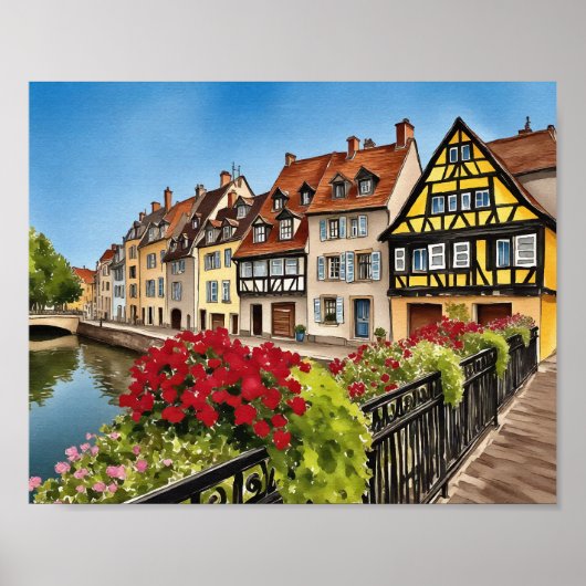 Poster Aquarelle Colmar France (Devant)
