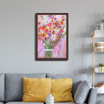 Poster Aquarelle colorée Bouquet Daisies Art<br><div class="desc">Regardez cette douce peinture murale,  faite à la main par moi pour vous ! N'hésitez pas à ajouter votre propre texte ou à modifier les couleurs. Visitez mon magasin pour plus de détails !</div>