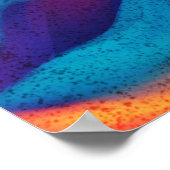 Poster Aquarelle colorée chevauchant les vagues Art Abstr (Coin)