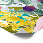 Poster Aquarelle colorée Fleur Jardin Mariage Bienvenue (Coin)