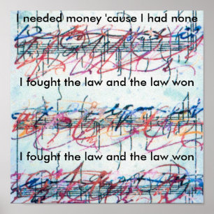 Poster Aquarelle colorée vintage J'ai trouvé la chanson d