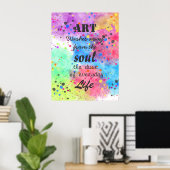 Poster Aquarelle cool citation célèbre (Bureau à domicile)