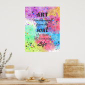 Poster Aquarelle cool citation célèbre (Cuisine)