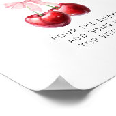 Poster Aquarelle Coquette Cerise Baby shower Maman-osa Ba (Coin)