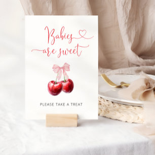 Poster Aquarelle Coquette Cerise Bébés sont doux