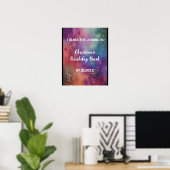 Poster Aquarelle cosmique colorée personnalisée (Bureau à domicile)