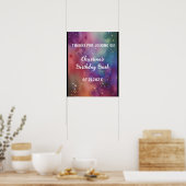 Poster Aquarelle cosmique colorée personnalisée (Cuisine)