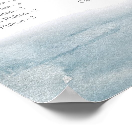 Poster Aquarelle côtière à marée basse Carte de siège océ (Coin)