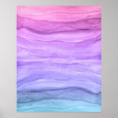 Poster Aquarelle Couches Ombres violettes Art Abstrait (Devant)