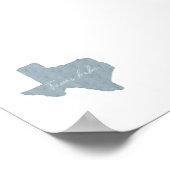 Poster Aquarelle couleur boho bleu Texas babe print (Coin)