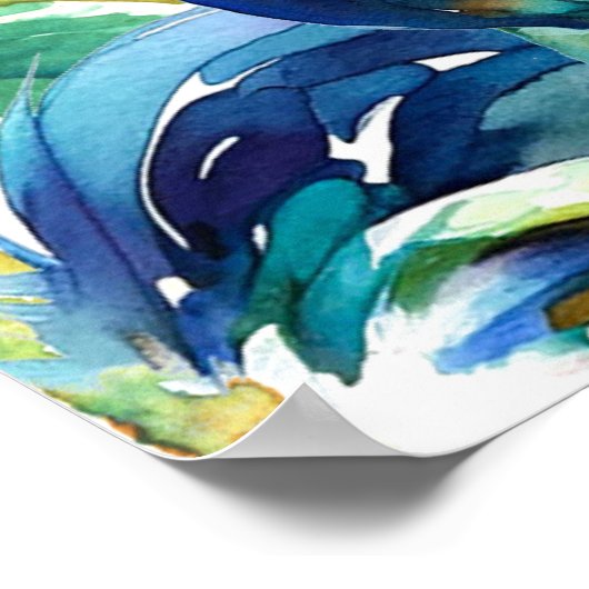 Poster Aquarelle couleur coq (Coin)