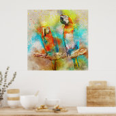 Poster Aquarelle couleur écarlate Macaw (Cuisine)