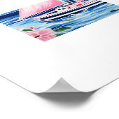 Poster Aquarelle couleur rose voilier Côte Bleu (Coin)