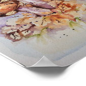 Poster Aquarelle couleurs automne champignons (Coin)