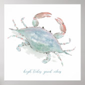 Poster Aquarelle Crabe côtier (Devant)