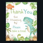 Poster Aquarelle Cute Dinosaures Merci vert<br><div class="desc">Ce joli panneau de table Dinosaures présente des dinosaures colorés et vibrants et des couleurs d'eau et de la verdure. Idéal pour diverses occasions,  telles que baby shower,  fête d'anniversaire,  nouveau bébé,  aspersion de bébé,  etc. Objets correspondants disponibles en magasin ! c) Le Happy Cat Studio.</div>