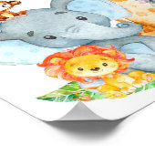 Poster Aquarelle Cute Safari Jungle Animaux Anniversaire (Coin)