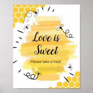 Poster Aquarelle d'abeille L'amour est signe doux