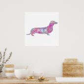 Poster Aquarelle Dachshund Art (Cuisine)