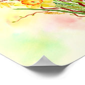 Poster Aquarelle Daffodiles Jaunes Fleurs de printemps (Coin)