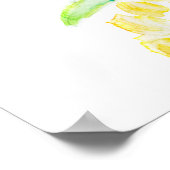 Poster Aquarelle d'ananas tropical (Coin)