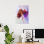 Poster Aquarelle Dandelion Arbre Peinture hybride (Bureau à domicile)